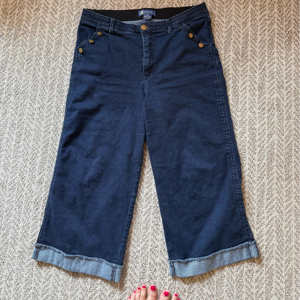 Democracy Dark Blue Jeans with Gold Button
